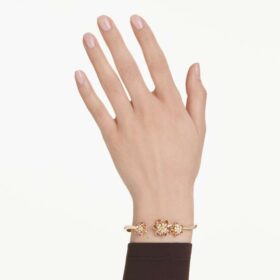 Idyllia-armband med blandade slipningar, blomma, flerfärgat, guldpläterat