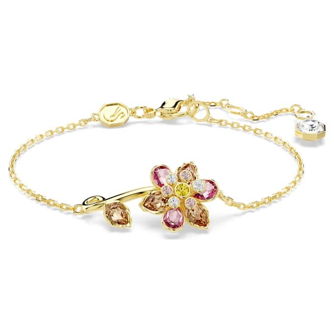 Idyllia-armband med blandade slipningar, blomma, flerfärgat, guldpläterat Idyllia-armband med blandade slipningar, blomma, flerfärgat, guldpläterat