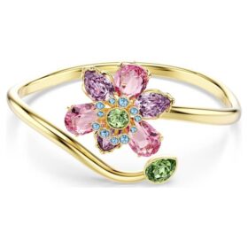 Idyllia-armband med blandade slipningar, blomma, flerfärgat, guldpläterat