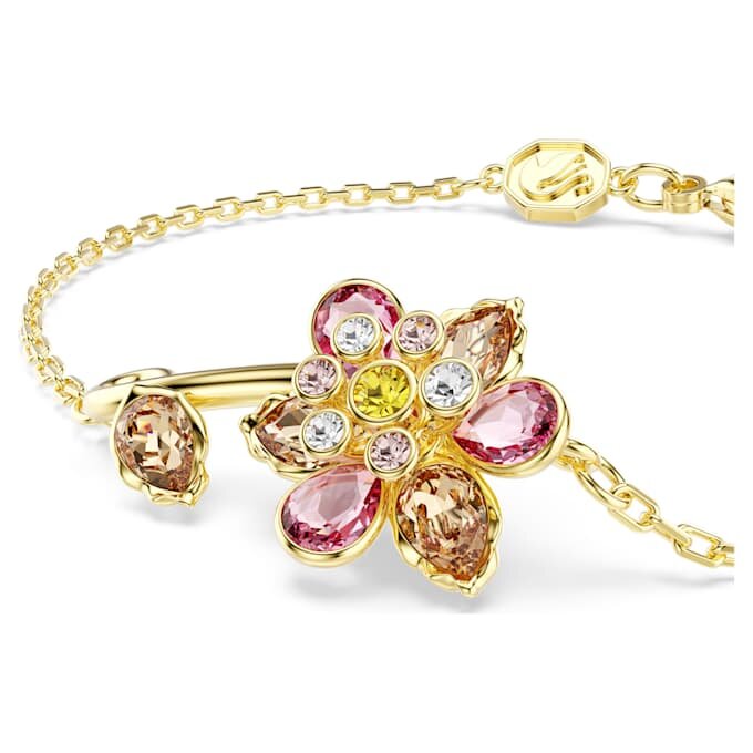 Idyllia-armband med blandade slipningar, blomma, flerfärgat, guldpläterat Idyllia-armband med blandade slipningar, blomma, flerfärgat, guldpläterat