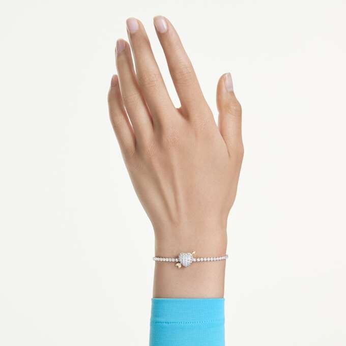 Idyllia-armband med blandade slipningar, hjärta med pil, vitt, rodiumpläterat Idyllia-armband med blandade slipningar, hjärta med pil, vitt, rodiumpläterat