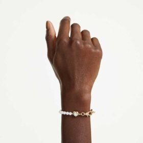 Idyllia-armband med kristallpärlor, vitt, guldpläterat Idyllia-armband med kristallpärlor, vitt, guldpläterat