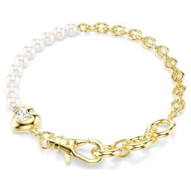 Idyllia-armband med kristallpärlor, vitt, guldpläterat Idyllia-armband med kristallpärlor, vitt, guldpläterat