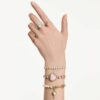 Idyllia-armband med kristallpärlor, vitt, guldpläterat