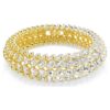 Idyllia-armband, oval slipning, vitt, guldpläterat