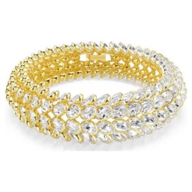 Idyllia-armband, oval slipning, vitt, guldpläterat Idyllia-armband, oval slipning, vitt, guldpläterat