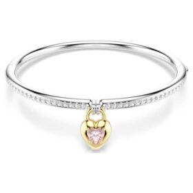 Idyllia-armring med blandade slipningar, hjärta, rosa, blandad metallfinish Idyllia-armring med blandade slipningar, hjärta, rosa, blandad metallfinish