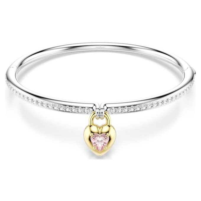 Idyllia-armring med blandade slipningar, hjärta, rosa, blandad metallfinish Idyllia-armring med blandade slipningar, hjärta, rosa, blandad metallfinish