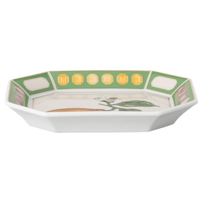 Idyllia-bricka i porslin, kristalltryck, citron, liten, mångfärgad Idyllia-bricka i porslin, kristalltryck, citron, liten, mångfärgad