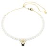 Idyllia choker med kristallpärlor, blandade slipningar, bi, vit, guldpläterad Idyllia choker med kristallpärlor, blandade slipningar, bi, vit, guldpläterad