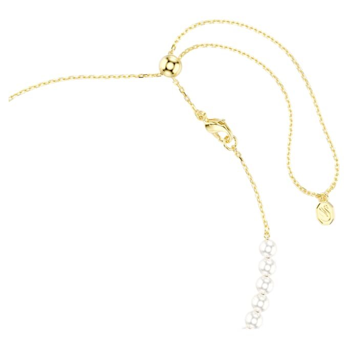 Idyllia choker med kristallpärlor, blandade slipningar, bi, vit, guldpläterad Idyllia choker med kristallpärlor, blandade slipningar, bi, vit, guldpläterad