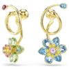 Idyllia droppörhängen, asymmetrisk design, blandade slipningar, blomma, flerfärgad, guldpläterad Idyllia droppörhängen, asymmetrisk design, blandade slipningar, blomma, flerfärgad, guldpläterad