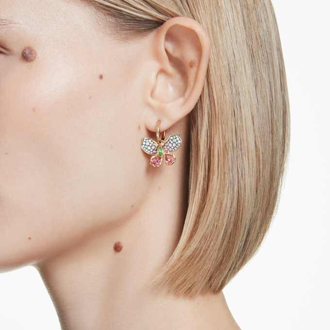 Idyllia droppörhängen med blandade slipningar, pavé, fjäril, flerfärgade, guldpläterade Idyllia droppörhängen med blandade slipningar, pavé, fjäril, flerfärgade, guldpläterade