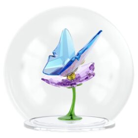 Idyllia Glaskula med fjäril och blomma