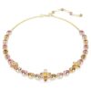 Idyllia-halsband med blandade slipningar, blomma, flerfärgat, guldpläterat Idyllia-halsband med blandade slipningar, blomma, flerfärgat, guldpläterat