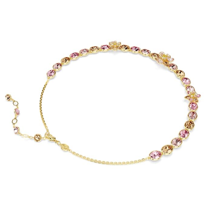 Idyllia-halsband med blandade slipningar, blomma, flerfärgat, guldpläterat Idyllia-halsband med blandade slipningar, blomma, flerfärgat, guldpläterat