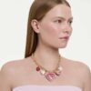 Idyllia-halsband med blandade slipningar, hjärta, nyckel, flerfärgat, guldpläterat Idyllia-halsband med blandade slipningar, hjärta, nyckel, flerfärgat, guldpläterat