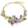Idyllia-halsband med blandade slipningar, pavé, blomma, flerfärgat, guldpläterat Idyllia-halsband med blandade slipningar, pavé, blomma, flerfärgat, guldpläterat
