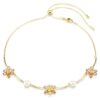 Idyllia-halsband med kristallpärlor, blandade slipningar, blommor, flerfärgat, guldpläterat Idyllia-halsband med kristallpärlor, blandade slipningar, blommor, flerfärgat, guldpläterat