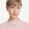 Idyllia-halsband med kristallpärlor, blandade slipningar, vitt, rodiumpläterat Idyllia-halsband med kristallpärlor, blandade slipningar, vitt, rodiumpläterat