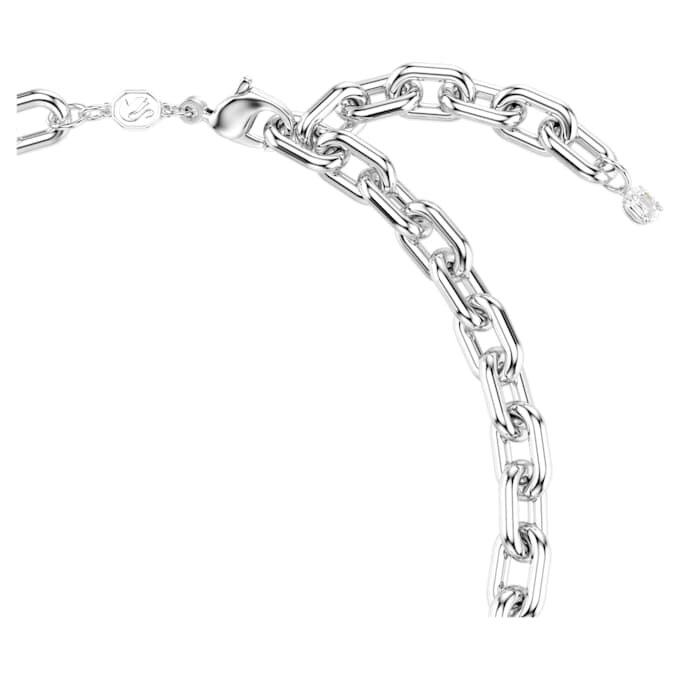 Idyllia-halsband med kristallpärlor, blandade slipningar, vitt, rodiumpläterat Idyllia-halsband med kristallpärlor, blandade slipningar, vitt, rodiumpläterat