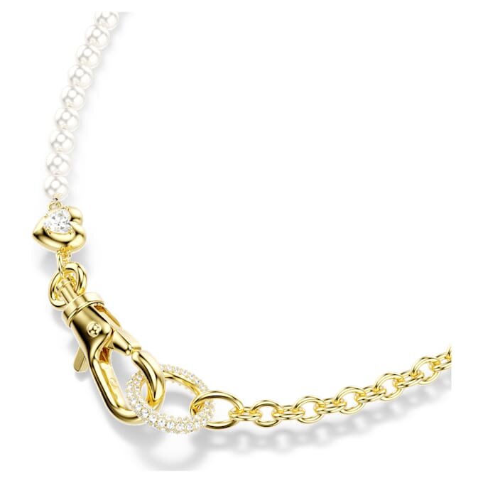 Idyllia-halsband med kristallpärlor, vitt, guldpläterat Idyllia-halsband med kristallpärlor, vitt, guldpläterat
