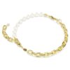 Idyllia-halsband med kristallpärlor, vitt, guldpläterat Idyllia-halsband med kristallpärlor, vitt, guldpläterat