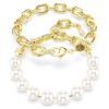 Idyllia-halsband med kristallpärlor, vitt, guldpläterat Idyllia-halsband med kristallpärlor, vitt, guldpläterat