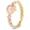 Idyllia Heart-klocka med kristallarmband, rosa, guldfärgad yta Idyllia Heart-klocka med kristallarmband, rosa, guldfärgad yta