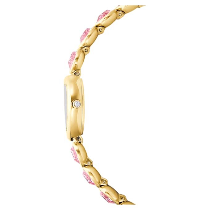 Idyllia Heart-klocka med kristallarmband, rosa, guldfärgad yta Idyllia Heart-klocka med kristallarmband, rosa, guldfärgad yta