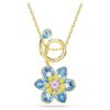 Idyllia-hänge med blandade slipningar, blomma, blå, guldpläterat Idyllia-hänge med blandade slipningar, blomma, blå, guldpläterat