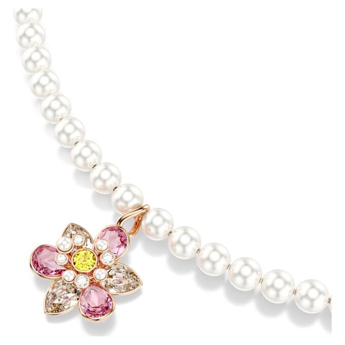 Idyllia-hänge med kristallpärlor, blandade slipningar, blomma, flerfärgat, roséguldpläterat Idyllia-hänge med kristallpärlor, blandade slipningar, blomma, flerfärgat, roséguldpläterat