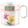 Idyllia kaffekopp med fat, porslin, kristalltryck, blommor, flerfärgad
