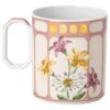 Idyllia-mugg i porslin, kristalltryck, fink, rosa Idyllia-mugg i porslin, kristalltryck, fink, rosa