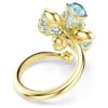 Idyllia öppen ring med blandade slipningar, blomma, blå, guldpläterad