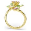 Idyllia öppen ring med blandade slipningar, blomma, grön, guldpläterad Idyllia öppen ring med blandade slipningar, blomma, grön, guldpläterad