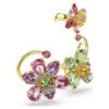 Idyllia örcuff-set (3), asymmetrisk design, blandade slipningar, blomma, flerfärgat, guldpläterat