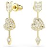 Idyllia örhängen med blandade slipningar, hjärta med pil, vita, guldpläterade Idyllia örhängen med blandade slipningar, hjärta med pil, vita, guldpläterade