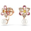 Idyllia örhängesjackor med kristallpärlor, blandade slipningar, blomma, flerfärgat, roséguldpläterat Idyllia örhängesjackor med kristallpärlor, blandade slipningar, blomma, flerfärgat, roséguldpläterat