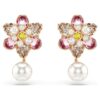 Idyllia örhängesjackor med kristallpärlor, blandade slipningar, blomma, flerfärgat, roséguldpläterat Idyllia örhängesjackor med kristallpärlor, blandade slipningar, blomma, flerfärgat, roséguldpläterat