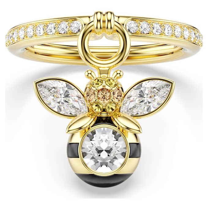 Idyllia-ring med blandade slipningar, bi, flerfärgad, guldpläterad Idyllia-ring med blandade slipningar, bi, flerfärgad, guldpläterad