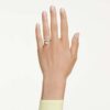 Idyllia-ring med blandade slipningar, hjärta, rosa, blandad metallfinish