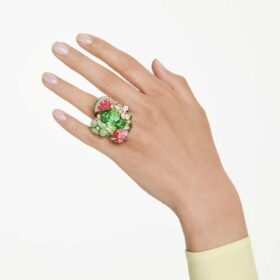 Idyllia-ring med motiv, mångfärgad, guldpläterad