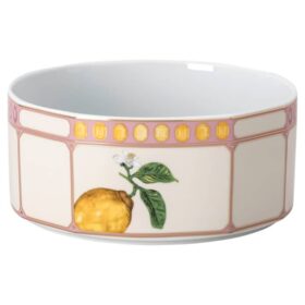 Idyllia-skål i porslin, kristalltryck, citron, liten, flerfärgad