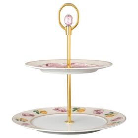 Idyllia éTagèRe porslin, kristalltryck, Lily Citron, liten, mångfärgad