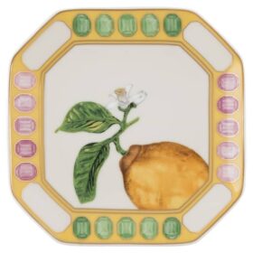 Idyllia Vide Poche Porslin, kristalltryck, citron, gult