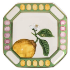 Idyllia Vide Poche Porslin, kristalltryck, citron, mångfärgat