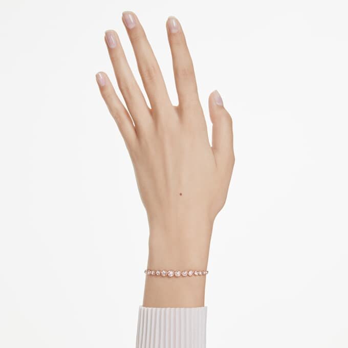 Imber-armband med blandade runda slipningar, rosa, roséguldpläterat Imber-armband med blandade runda slipningar, rosa, roséguldpläterat