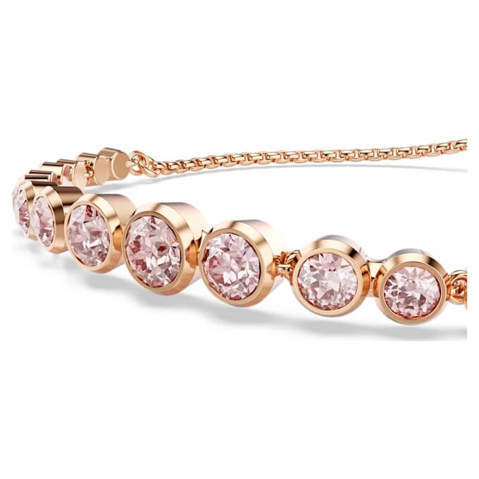 Imber-armband med blandade runda slipningar, rosa, roséguldpläterat Imber-armband med blandade runda slipningar, rosa, roséguldpläterat