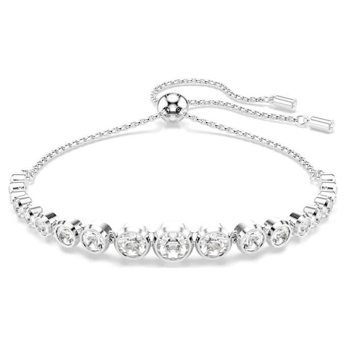 Imber-armband med blandade runda slipningar, vitt, rodiumpläterat Imber-armband med blandade runda slipningar, vitt, rodiumpläterat